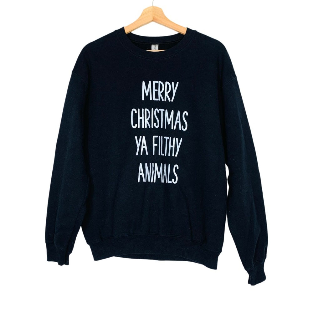 Ugly Christmas Sweater Sweatshirt Black Size Medium Home Alone 2